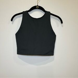 girlfriend collective Black Ribbed Crop Tank
